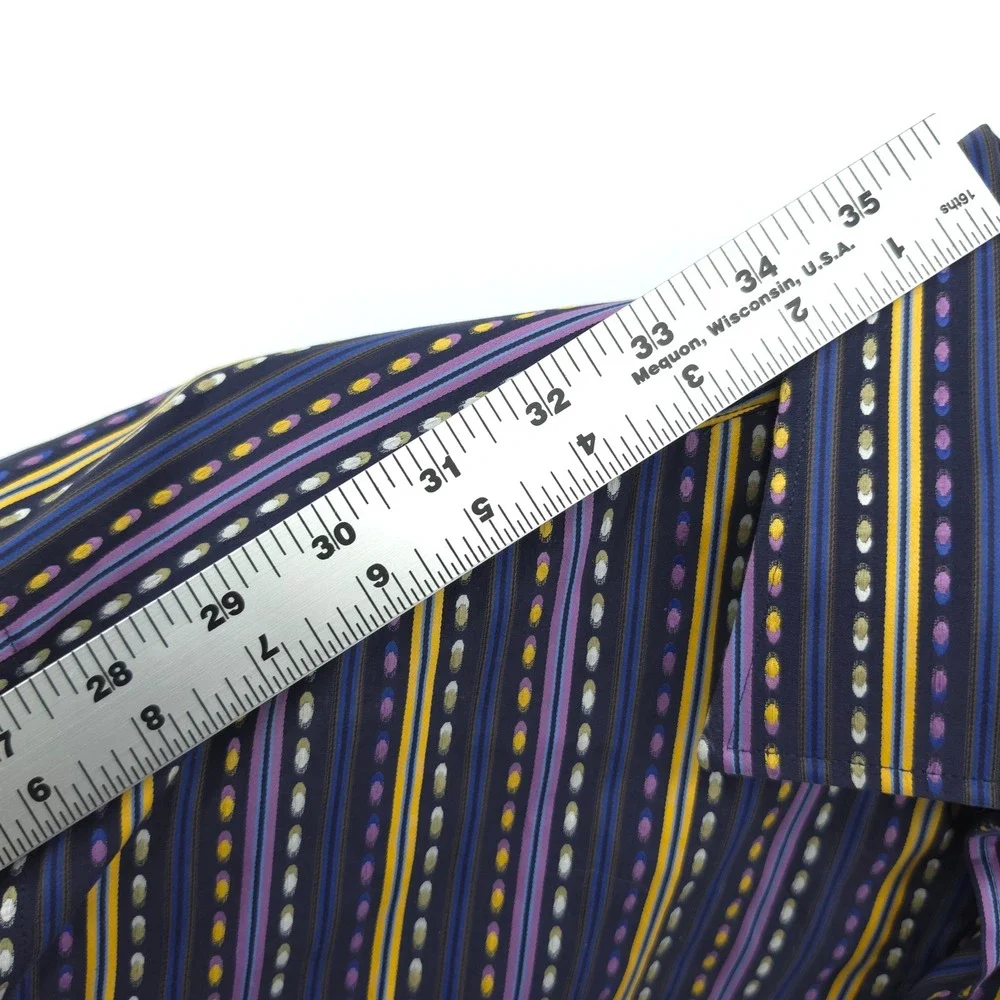 Etro Mens Dress Shirt Cotton Multi Color Stripe Size 43 17 Made in Italy